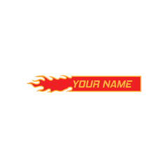 car decal line with flame effect