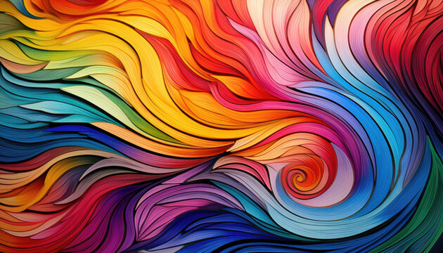 Fototapeta Swirled shapes in a colorful pattern