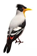 Yellow-billed oxpecker bird on white background