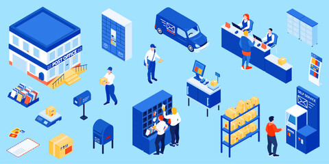 Isometric Post Office Icons