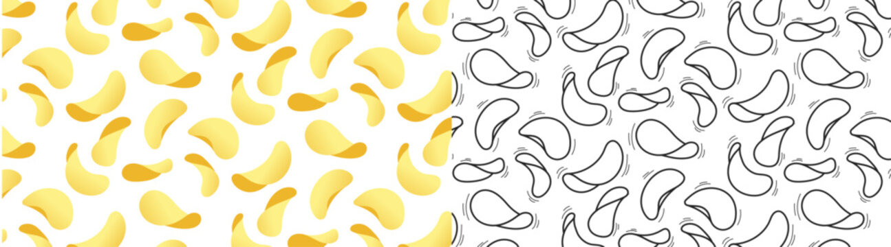 potato chips seamless pattern background