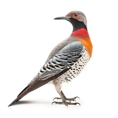 Fototapeta premium Northern flicker bird isolated on white background.