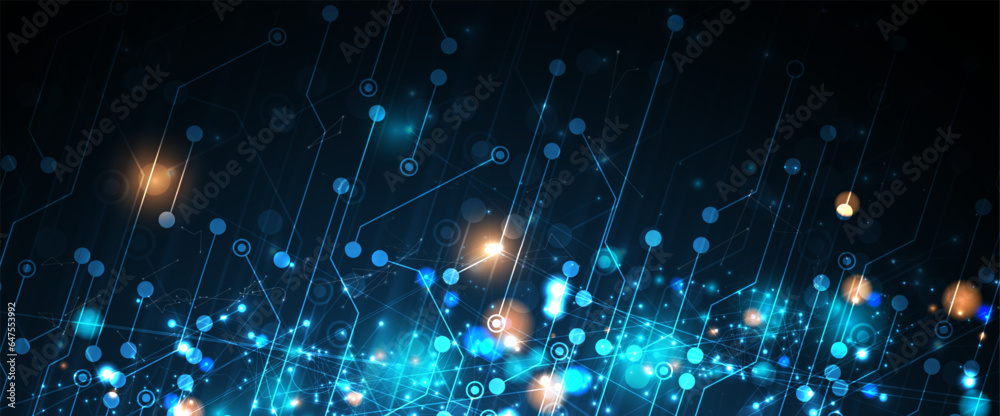 Poster Technology abstract futuristic background for internet business. Big data concept.