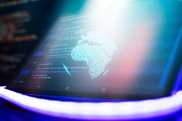 Source code photo. Technology background.Software development.