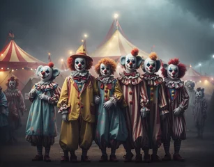 Gordijnen AI generated. Image of circus and clowns © chikovnaya