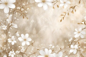 white flowers background generated by AI technology