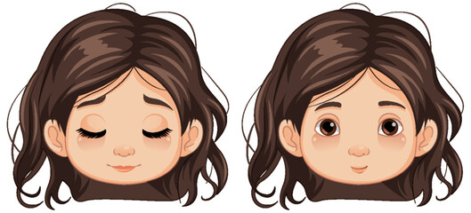 Girl with Open and Closed Eyes