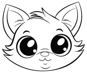 Coloring Page Outline of Cute Cat
