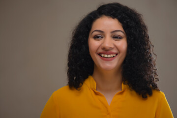 Portrait of a happy beautiful woman smiling