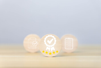 check mark icon. the top quality assurance service concept	
 - obrazy, fototapety, plakaty
