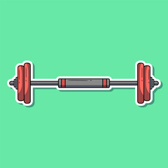 Gym element cartoon, vector illustration sticker. Vector eps 10