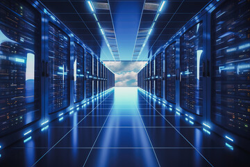 Connection network in servers data center room storage systems