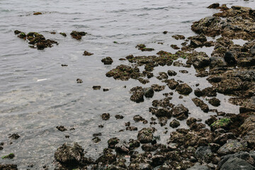 Sea view from Aewol coastal area in Jeju island.