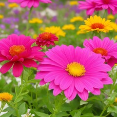 Obraz premium pink and yellow chrysanthemum
