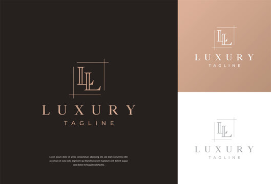 LL logo design concept with background. Initial based creative, minimal monogram icon letter. Modern luxury alphabet design