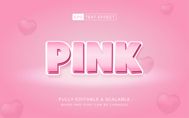 Pink 3d text style editable text style effect