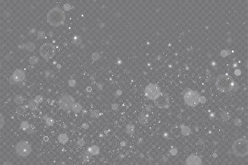 Blurred bright abstract bokeh on a transparent background.Light effect.Dust.Background.