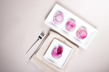 Jelly Mooncake Made From Dragon Fruit or Pitaya.