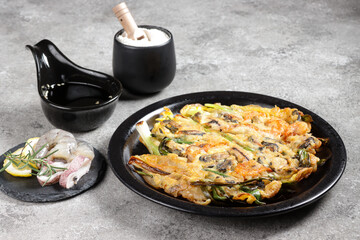 Haemul Pajeon is Korean Seafood Scallion Pancake.