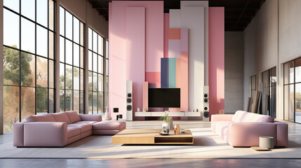 Fototapeta premium Stylish Interior Design, 3D Render, 3D Illustration