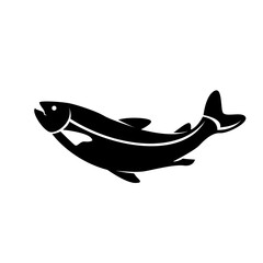Salmon fish silhouette logo icon design illustration
