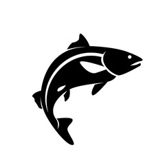 Salmon fish silhouette logo icon design illustration