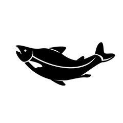 Salmon fish silhouette logo icon design illustration