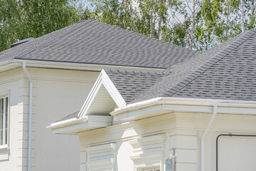 Shingles texture - close up view of asphalt roofing shingles