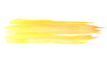 PNG, stroke of yellow paint, isolated on white background