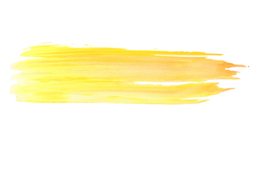 PNG, stroke of yellow paint, isolated on white background