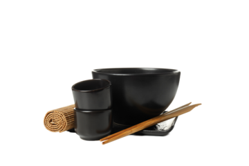 Empty cutlery for Chinese cuisine, isolated on white background