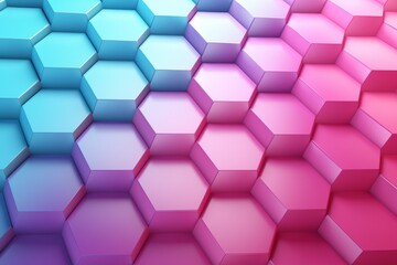 abstract hexagon pattern, blue pink butter color spectrum colors 