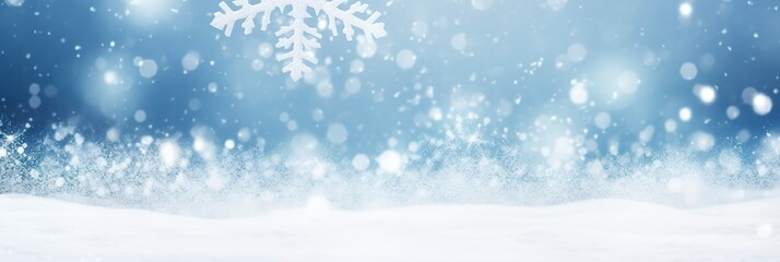 Snowflake on snow.Winter holidays background.
