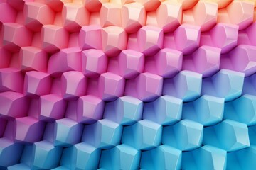 abstract hexagon pattern, blue pink butter color spectrum colors 