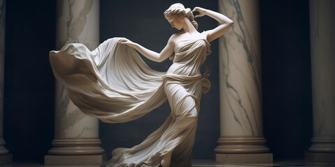 Marble statue of a ballerina.