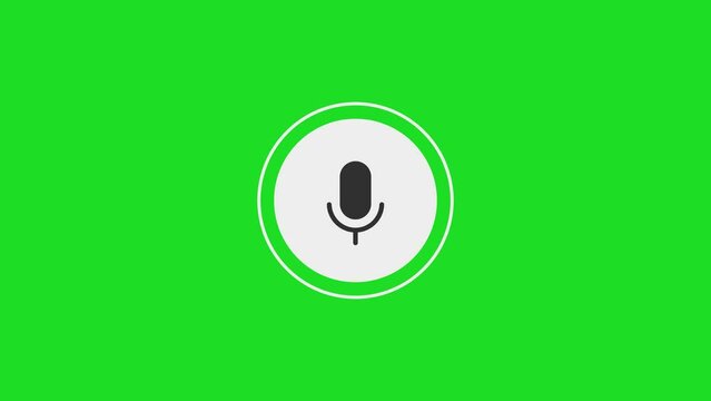 voice recording podcast mic microphone button icon animation template 4k green screen overlay background