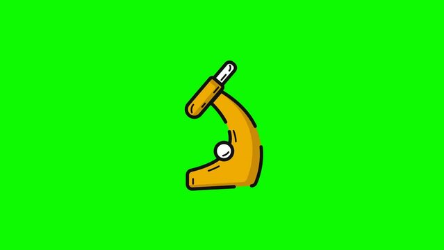 Animated icon Simple microscope line. Vector illustration isolated on a Green Screen background. Premium quality symbol. Vector sign for mobile app and web sites
