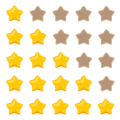 Obraz premium Stars to evaluate product rating. Feedback buttons from 1 to 5.