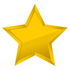 Fototapeta premium Gold star isolated on transparent background.