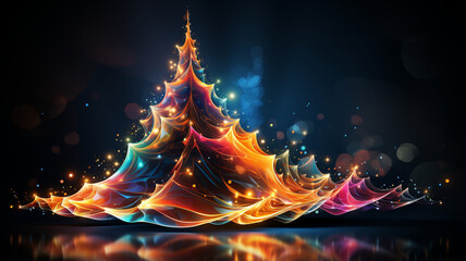 Christmas tree lights, Abstract Colorful New Year Wallpapaer Background
