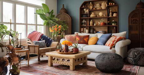 Bohemian Style: Relaxed, eclectic, and layered interiors with a mix of vintage and global-inspired accessories