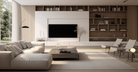 Fototapeta na wymiar Minimalist Design: Simple, uncluttered spaces with neutral color palettes and clean lines