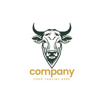 black head of buffalo cow cart bull cattle dairy farm pet mascot emblem sports logo illustration icon flat t shirt design
