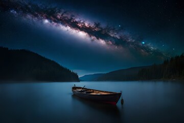 Fototapeta premium Beautiful shot of the Milky Way illuminating a dar