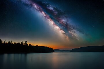 Fototapeta na wymiar Beautiful shot of the Milky Way illuminating a dar