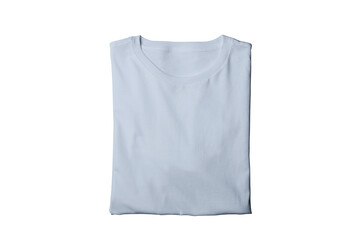 Blank isolated baby blue folded crew neck t-shirt template