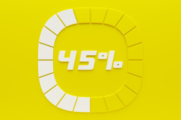 Infographic chart element with percentage 3d realistic illustration