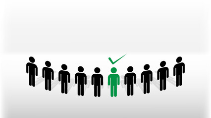 Human Resources concept: choosing the perfect candidate for the job