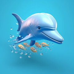 cute and funny 3d dolphin fish