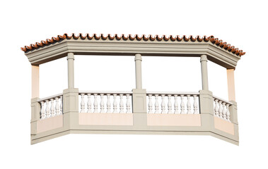 balcony with stone railings isolated